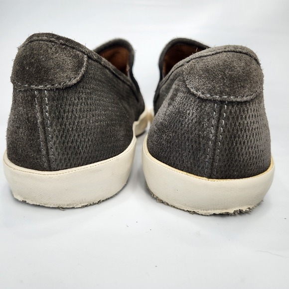 FRYE Brett Perf Slip On Suede Shoes Mens 11 Olive Green Loafers 3481536 SLT - Picture 5 of 12